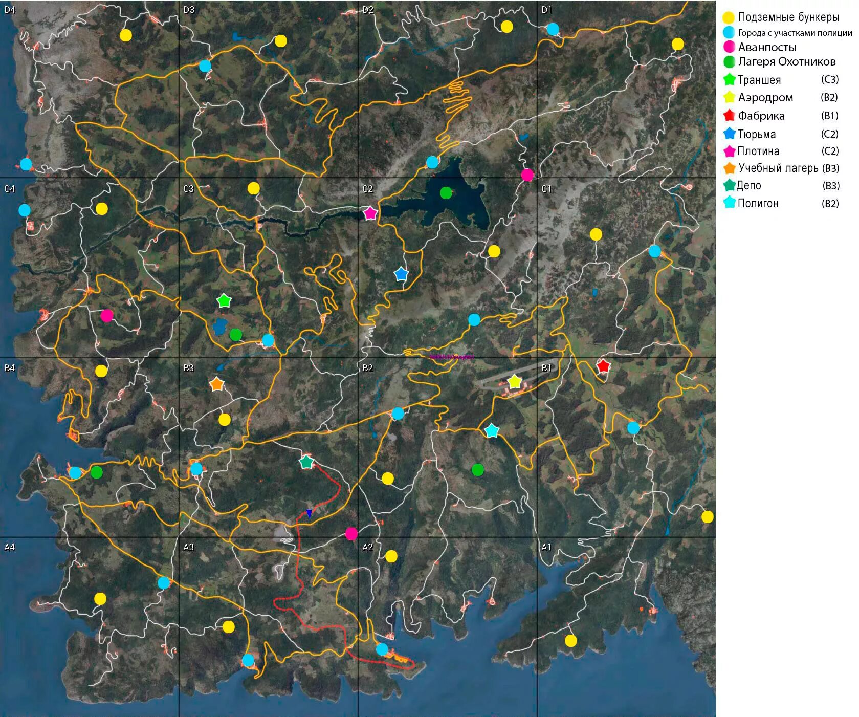 Местоположение полиции. Scum карта бункеров. СКАМ карта ЛУТА 2021. Scum карта ЛУТА. Scum карта бункеров 2022.