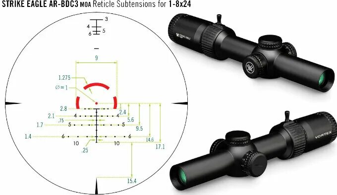 Оптический прицел Vortex Strike Eagle 1-6×24 (ar-bdc3 с подсветкой) модель 2020. Вортекс прицел 6х24. Оптический прицел Vortex Strike Eagle 1-6x24. Прицел Vortex 1-8x24.