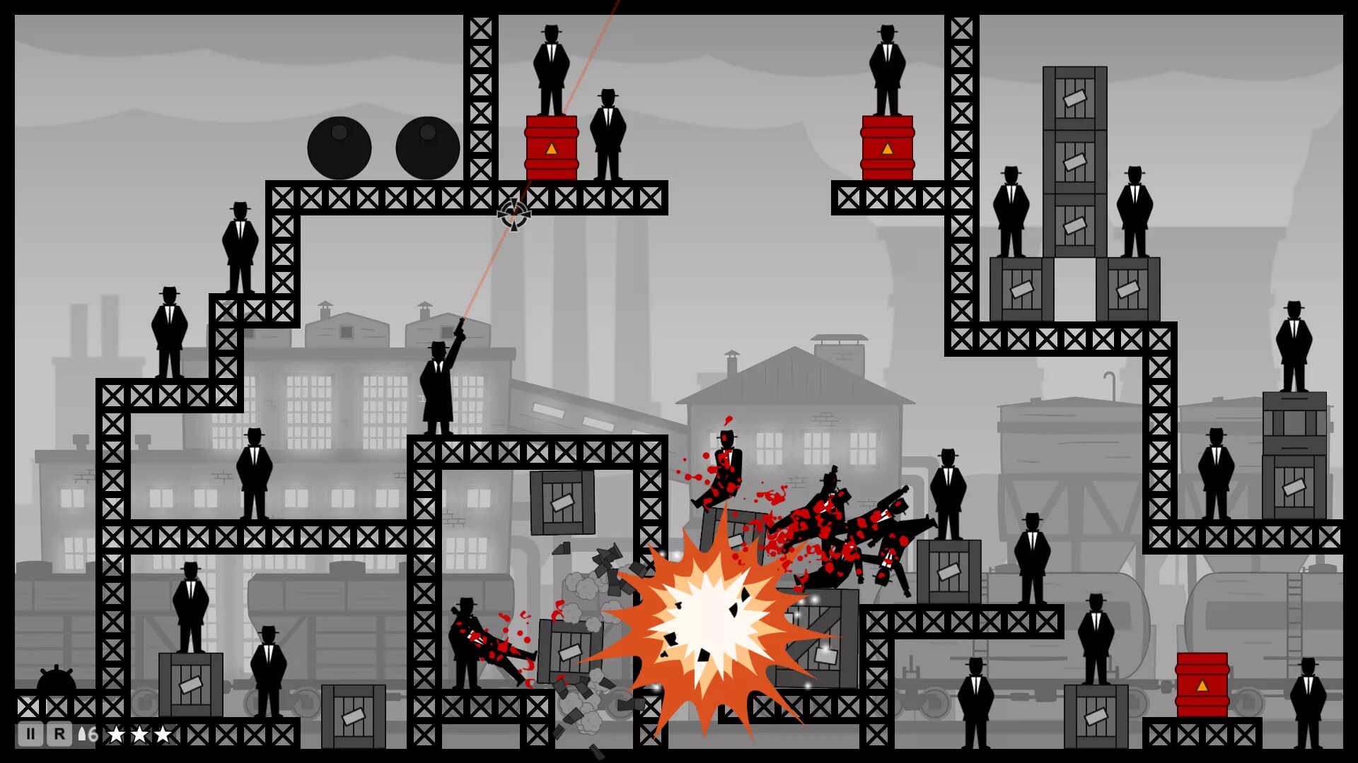 Ricochet Kills: Noir. Игра Ricochet Kills 2. Игра Ricochet Kills 3. Игра где ты убиваешь человечков