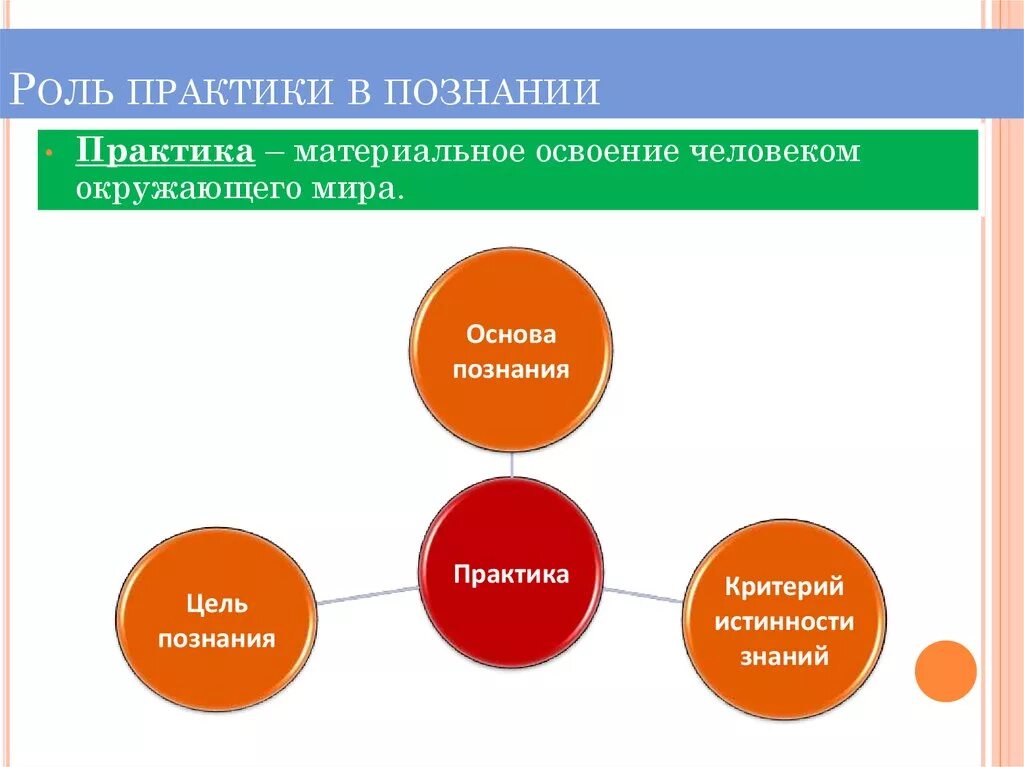 Познание авторы познания. Роль практики в познании. Поль практики в познании Мирс. Познание и практика.