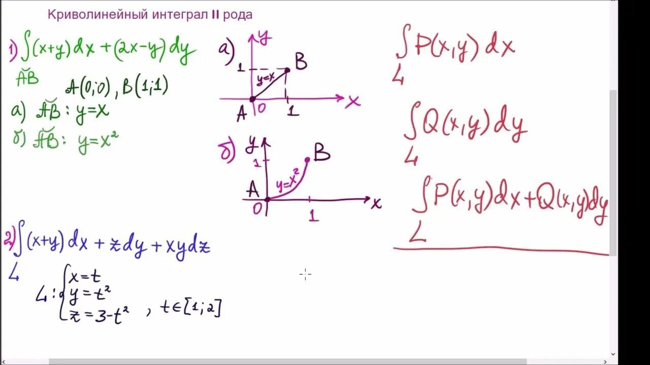 Криволинейный интеграл II рода (по координатам). Тема 4 - online presentation