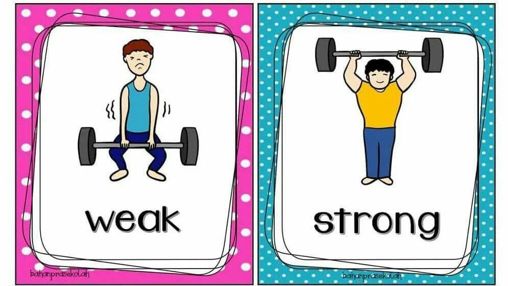 Weak. Карточки strong weak. Strong картинка для детей. Weak Flashcards for Kids.