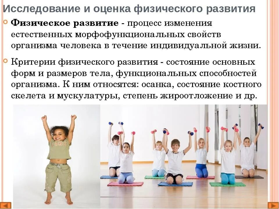 Физическое развитие. Физические упражнения для детей дошкольного возраста. Особенности физического развития детей. Характеристика физического развития.