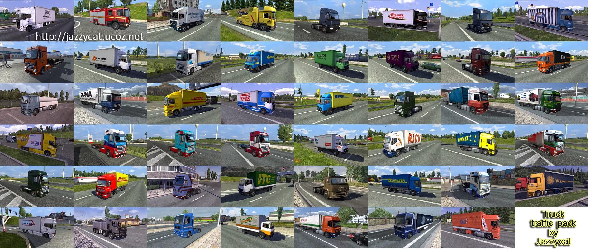 Трафик трак. Jazzycat Traffic. Мод трафик для ETS 2 Jazzycat пак грузовиков 1 30. Jazzycat Trailers ETS 2.