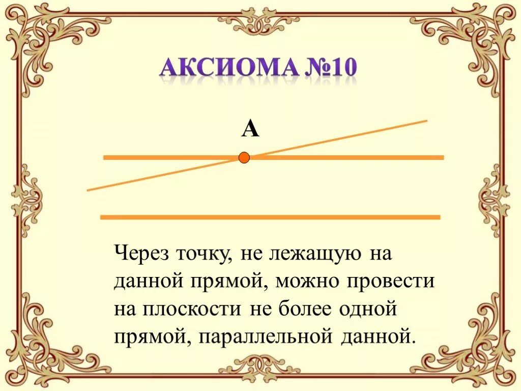 Через точку не лежащую на прямой. Через точку не лежащую на данной. через точку не лежащую на данной прямой можно провести прямую. аксиома через точку не лежащую на данной прямой.