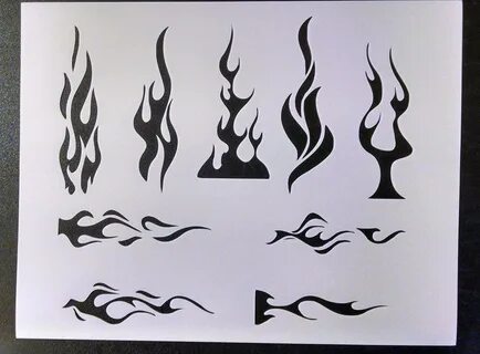 Flame pattern quilting stencil.