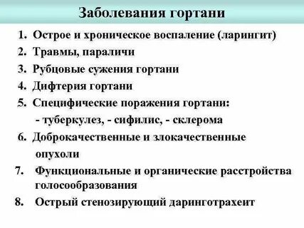 Заболевание гортани лечение