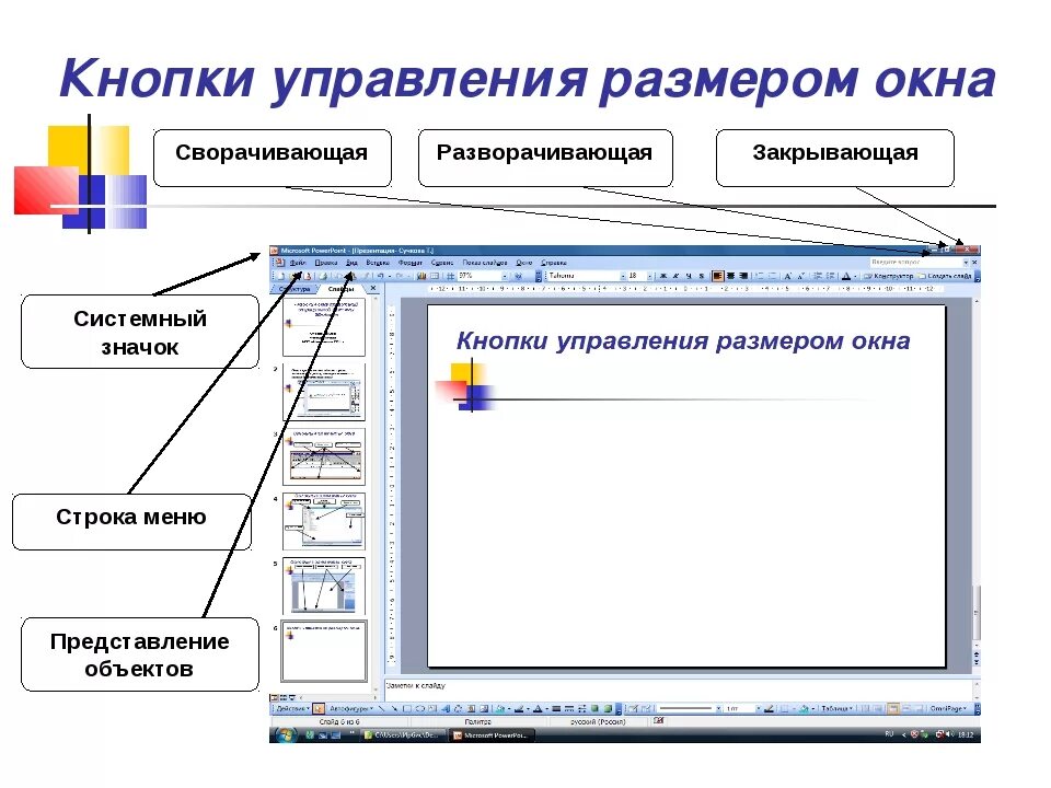 Кнопки управления окном виндовс. Окно программы. Стандартные элементы окна компьютера. Элементы окна приложения. Основная часть экрана