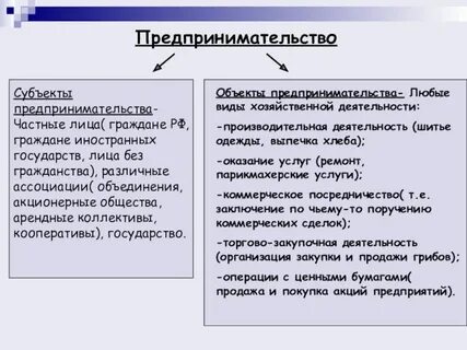 Физические лица как субъекты предпринимательской деятельности