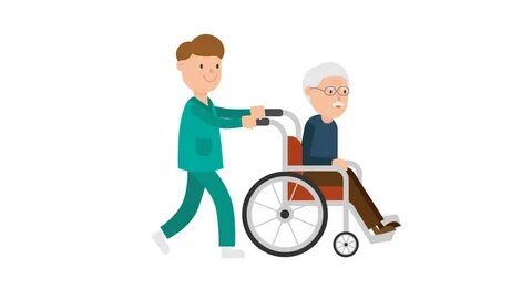 File:Nurse Pushing a Patient on a Wheelchair Cartoon.svg - Wikimedia Common...