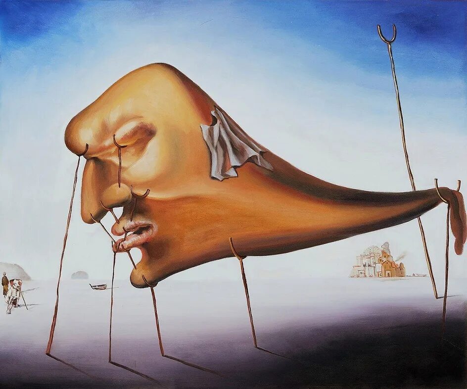 Скрытый смысл произведений. Сальвадор дали сон 1937. Salvador Dali картины. Сальвадор дали сон оригинал. Сальвадор дали Великий мистификатор.