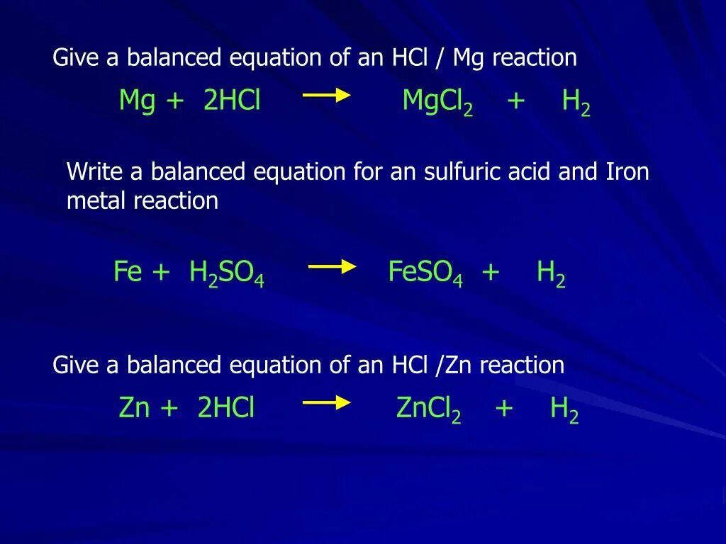 Реакция mg 2hcl mgcl2