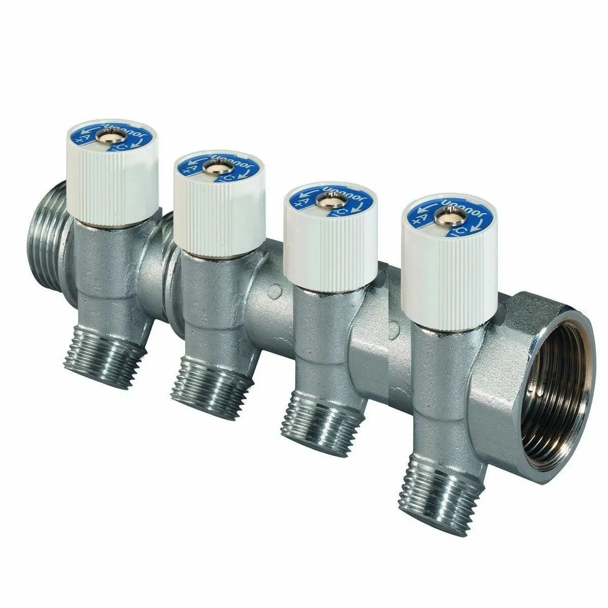 Uponor Uni-c коллектор sh 1" с вентилями НР/ВР 2x1/2"НР Ц/ц38мм '6и. Распределительный коллектор Упонор. 1014138 Uponor. Uponor коллектор водоснабжение. Водяной коллекторы купить