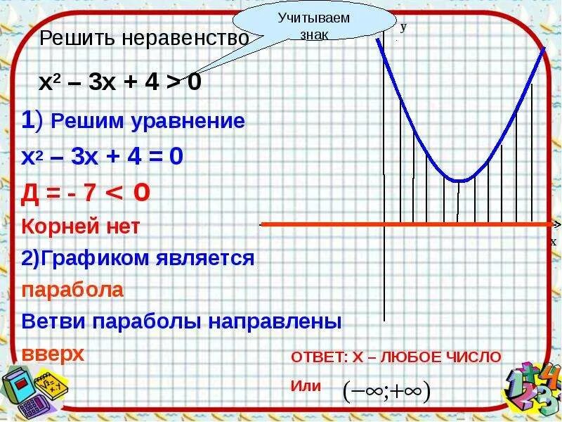 Решение неравенств. Х2-4х+3 0. Решение неравенств (х-3)^2(х-2)>0. (Х-2)(-2х-3)=0.