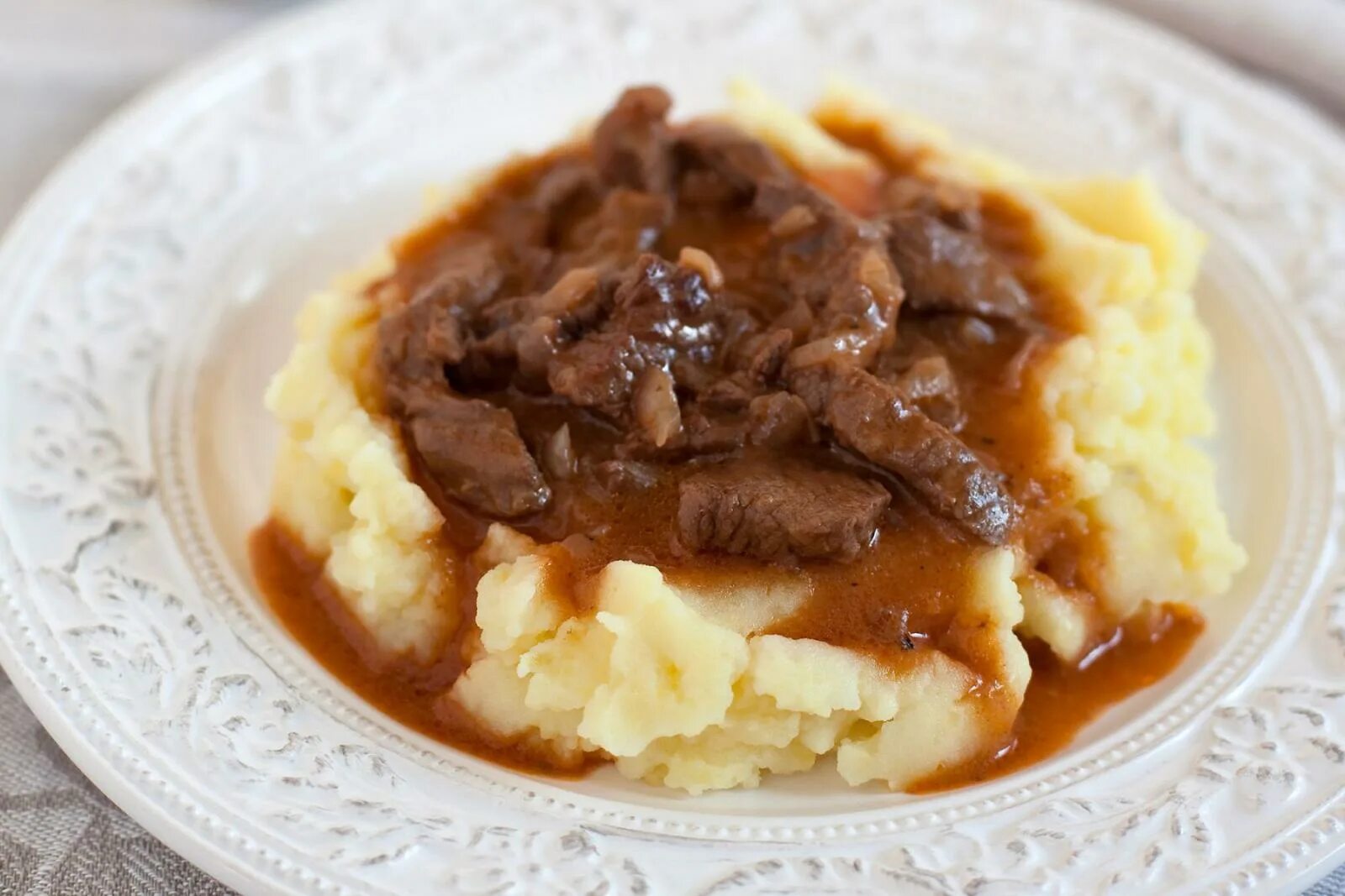 Пюре с мясом рецепт