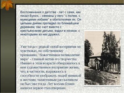 Детство бунина кратко