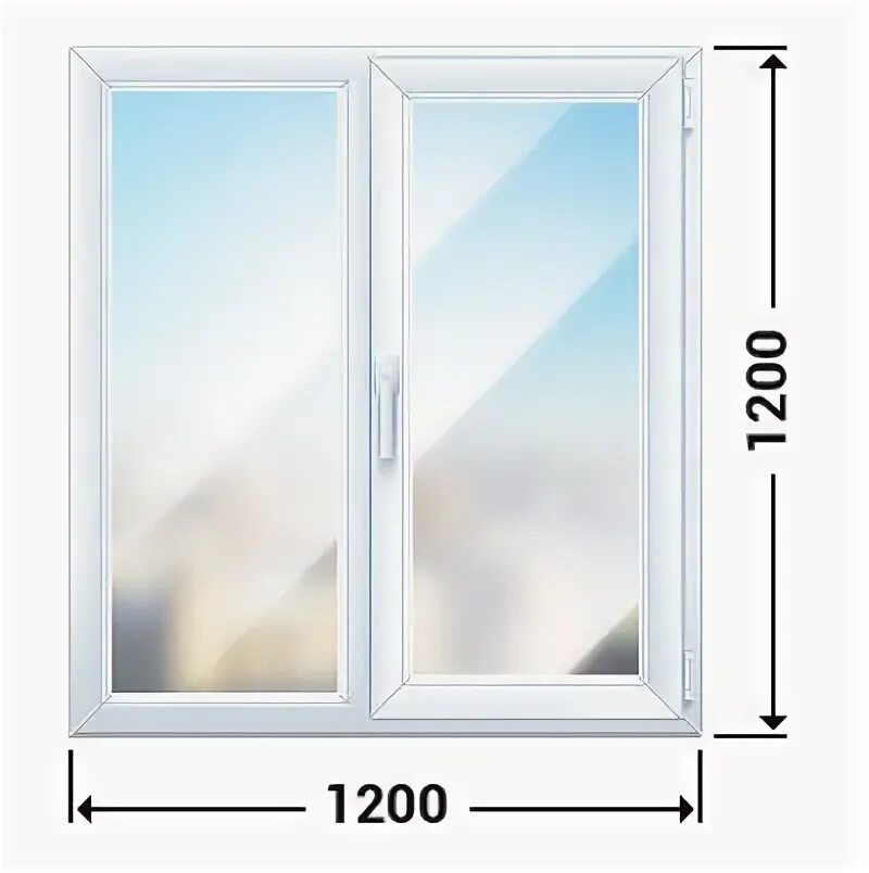 Окно ПВХ 1200х1200 однокамерное. Окно ПВХ 1200х1200 двухкамерное. Окно 1000х1200 двухкамерное двухстворчатое.