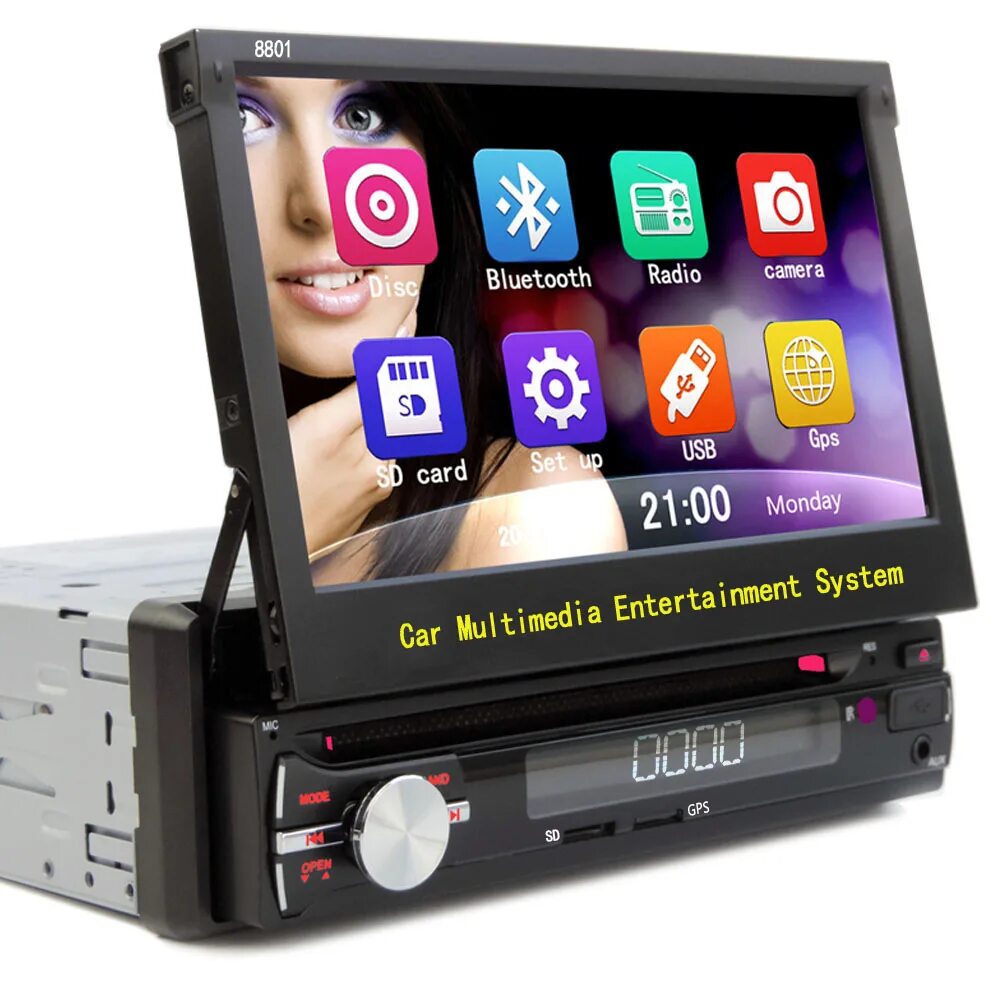 Автомагнитола с GPS Navi 1 din. Автомобильный DVD Player 1din. 1din DVD GPS С выносным. Выносная автомагнитола