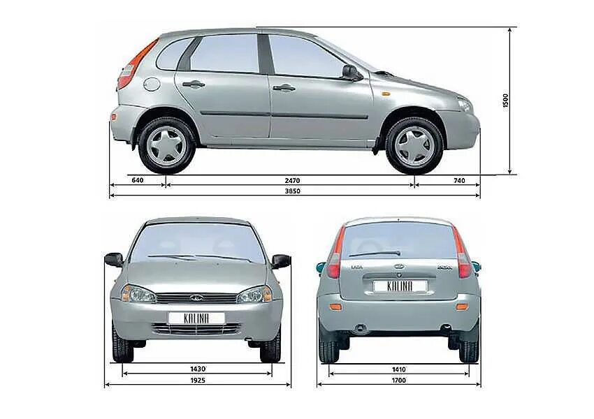 ВАЗ 1117 Калина универсал - габариты. Характеристика лады калина универсал