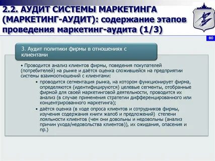Аудит маркетинговой деятельности