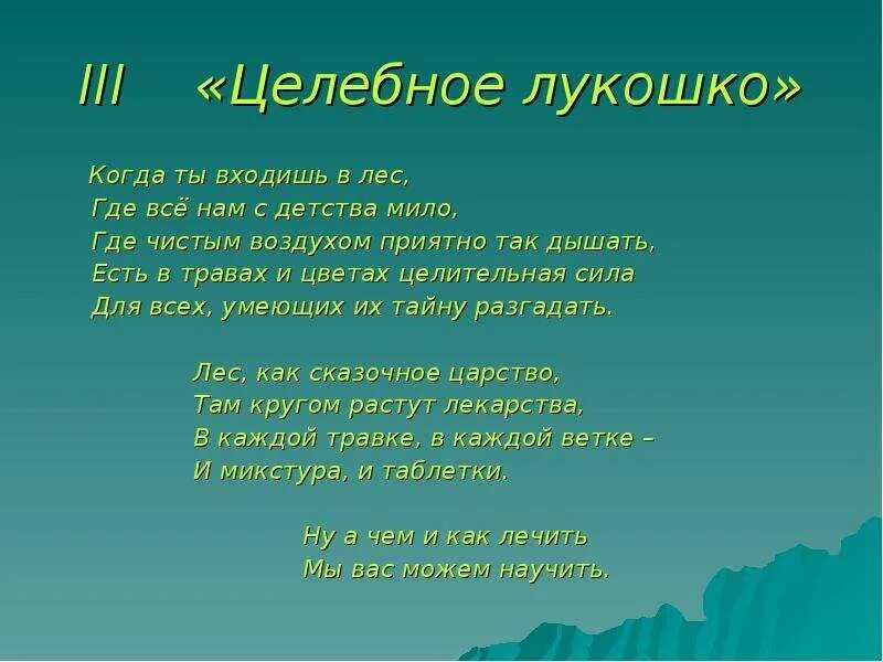 Подышите целебным горным воздухом. Целебное лукошко. Стих лес как сказочное царство там кругом растут лекарства. Есть в травах и цветах Целительная сила.