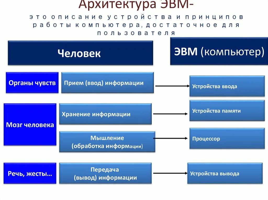 Какое определение понятия архитектура компьютера. Расшифруйте понятие архитектура эвм. перечислите основные типы архитектуры эвм. однопроцессорная архитектура эвм архитектура. типы архитектур эвм.