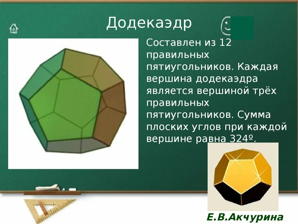 Икосаэдр сумма плоских углов