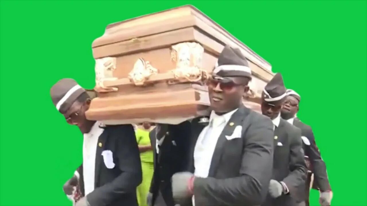 Coffin meme. Гроб на зелёном фоне. Негры с гробом. Негры несут гроб.