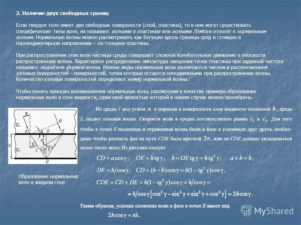 Плоская гармоническая волна и ее характеристики. Длина границы свободной поверхности. Распространение гармонических волн давления в Пласте. Нелинейные волны обзор.