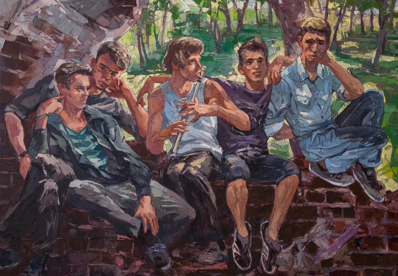 Отрочество композиция. Сергеев сергей николаевич (россия, 1949) «мои товарищи» 1979. Сергеев сергей николаевич (1949). Станковонная композиция. Сюжетная композиция.