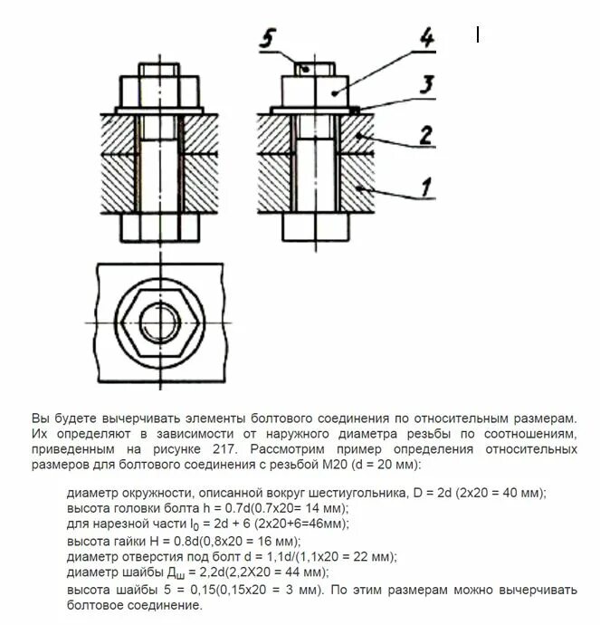 Стыки 9. Чертежи болтовых и шпилечных соединений 9 класс. Чертеж болтовое соединение диаметр 10. Инженерная Графика болтовое соединение чертеж. Болтовое соединение с диаметром резьбы 20 рис 217.