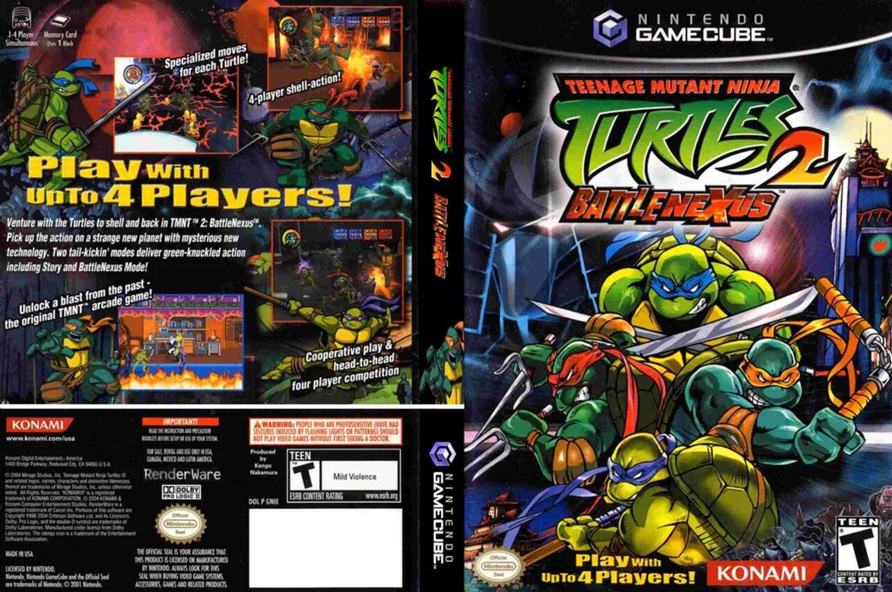 Черепашки ниндзя список игр. Игра TMNT 2 Battle Nexus. TMNT 2 Battle Nexus GAMECUBE. Черепашки ниндзя битва Нексус. Teenage Mutant Ninja Turtles 2 Battle Nexus.