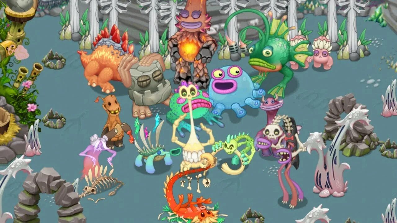 My singing Monsters костяной остров. My singing Monsters костяной остров монстры. My singing Monsters остров кости монстры. My singing Monsters 1 остров. Острова в игре поющие монстры