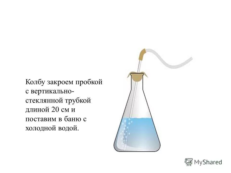 Колба с воздухом закрыта пробкой