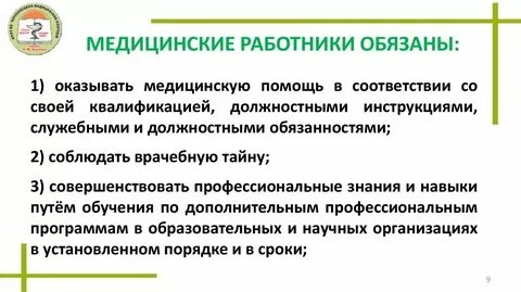 Ответственность медицинских работников тесты