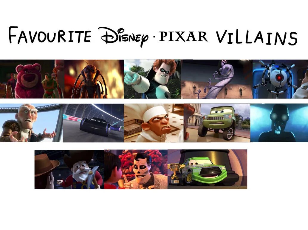 Злодеи Пиксар. Pixar Villains. Мультяшные злодеи Пиксар. Враги Пиксар.