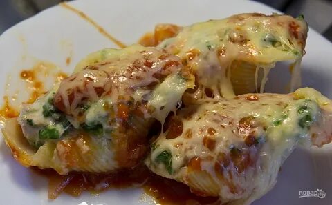 Ракушки с сыром в духовке