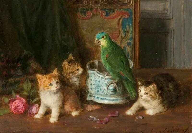 Художник эжен анри кошуа. Котоживопись. Луи ламбер. Художник ломбер эжен ламбер. Картина ламбера.