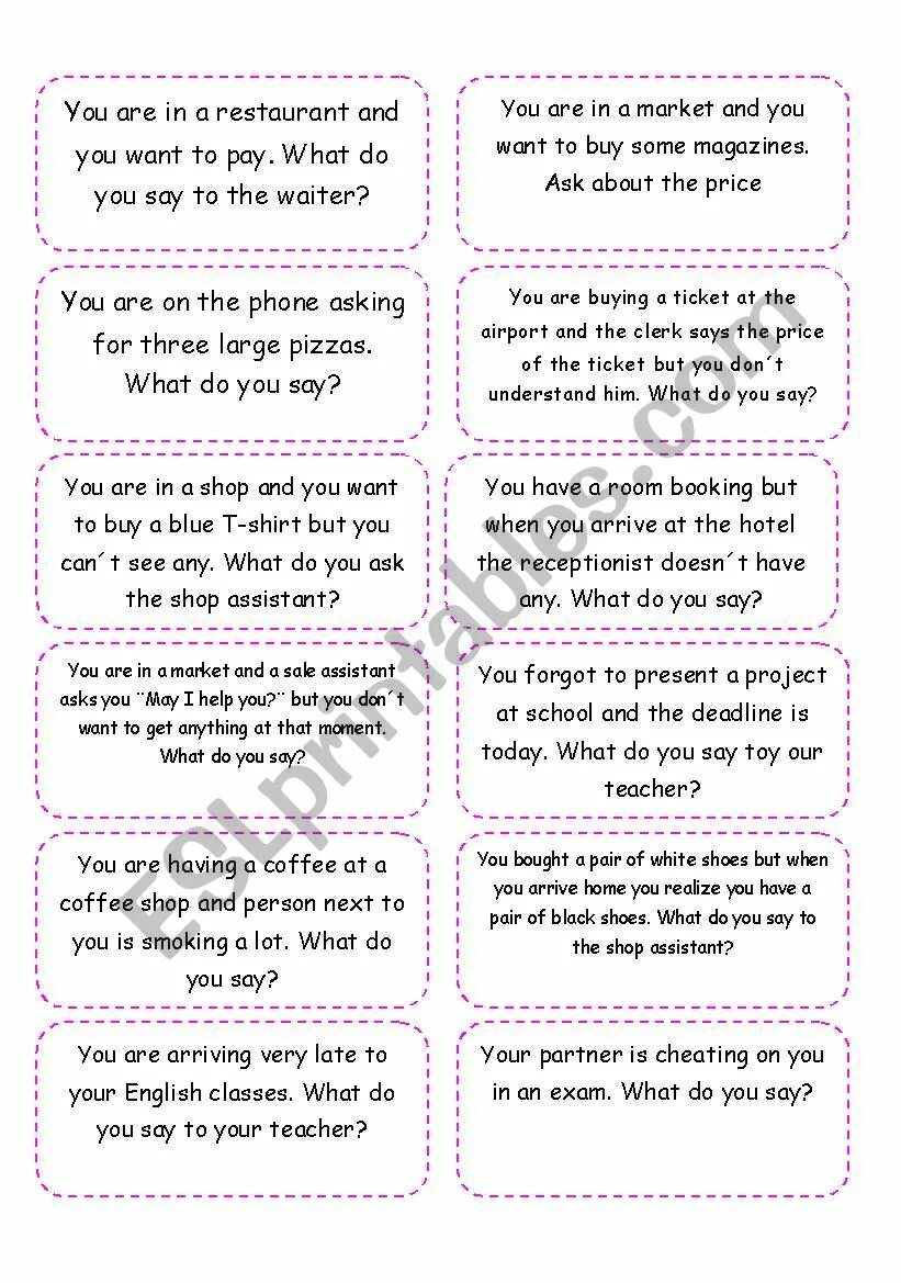 Speaking situations Cards. Speaking Cards простые 2 класс. Speaking Cards Roleplay. Speaking Cards problems. Speaking situations