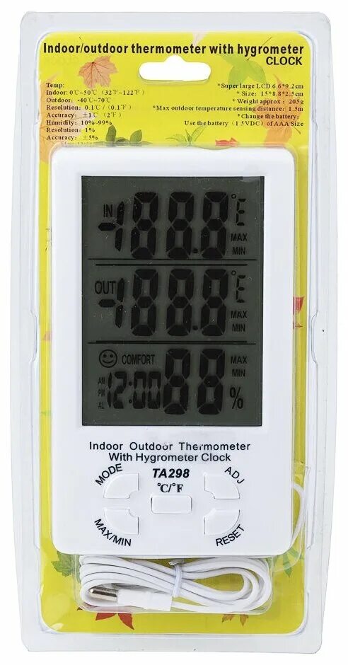 метеостанция kromatech ta-298. цифровой термометр гигрометр brennan england. метеостанция с выносным датчиком гигрометр термометр ta-298. метеостанция та 298. метеостанция та 298.