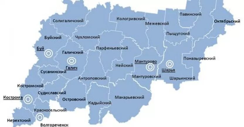 Карта Костромской области. Экономика Костромской области. Кострома экономический район. Карта Костромской области с городами.