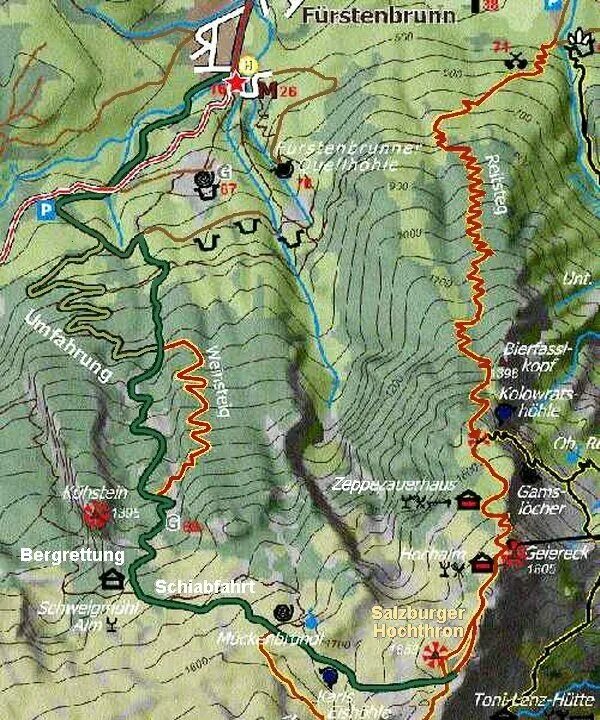 Карта пешего маршрута. Ренштайг пешеходный маршрут. Карта рельефа местности Сергокалы. Furstenbrunn.