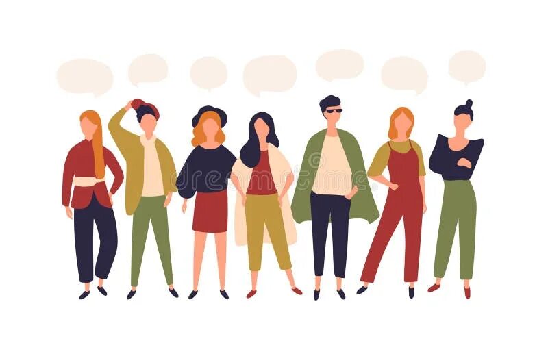 Row vector. Pattern cover people in a row.