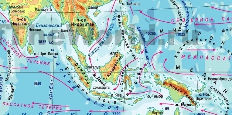 Зондский архипелаг на карте Евразии. Зондские острова на карте Евразии. Большие и малые Зондские острова на карте Евразии.