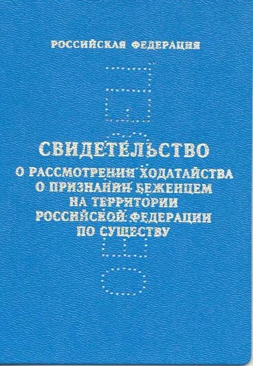 Свидетельство о рассмотрении ходатайства о признании лица беженцем. Ходатайство о признании беженцем в РФ. Статус беженца документ