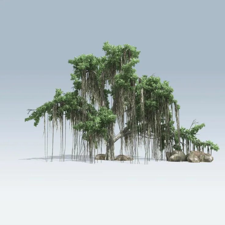 Tree v. Баньян. баньян 3. speedtree трава. тропические деревья 3д.
