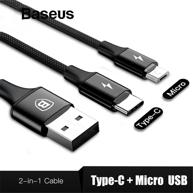 Микро различие. Baseus Micro USB Type c 2 in 1 Cable. Micro-USB to Type-c Cabel. USB Type a Micro USB. Кабель 2 в 1 Type-c и Micro.
