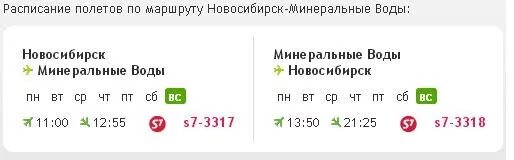 Билеты новосибирск минеральные воды прямой