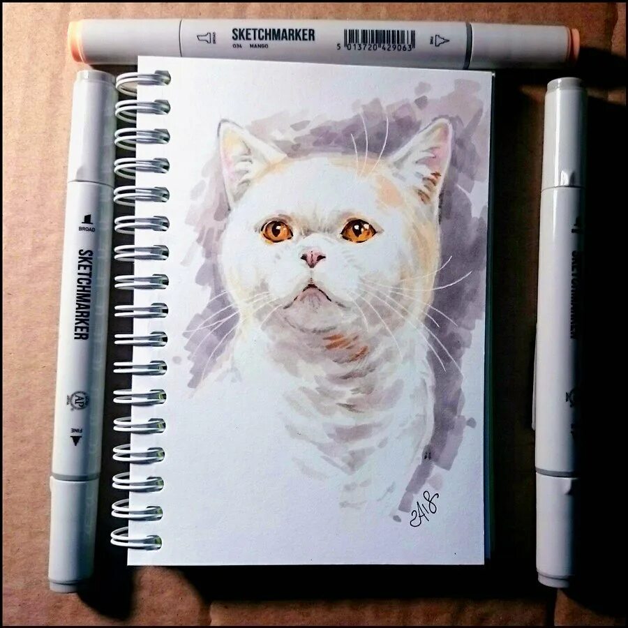 Коты маркерами. Скетчбук кошка. кот маркерами. скетч маркерами кот. рисунки в скеч буке ( котики).