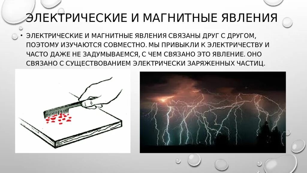 Электрические и магнитные явления. Взаимосвязь электрических и магнитных явлений. Магнитные физические явления. Сообщение о магнитный явлениях.